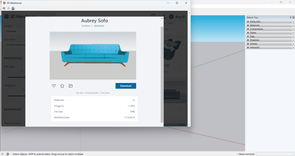 power of 3D Warehouse in SketchUp