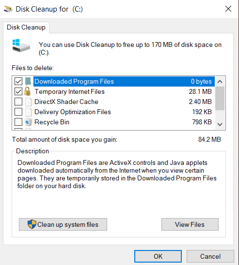 disk cleanup