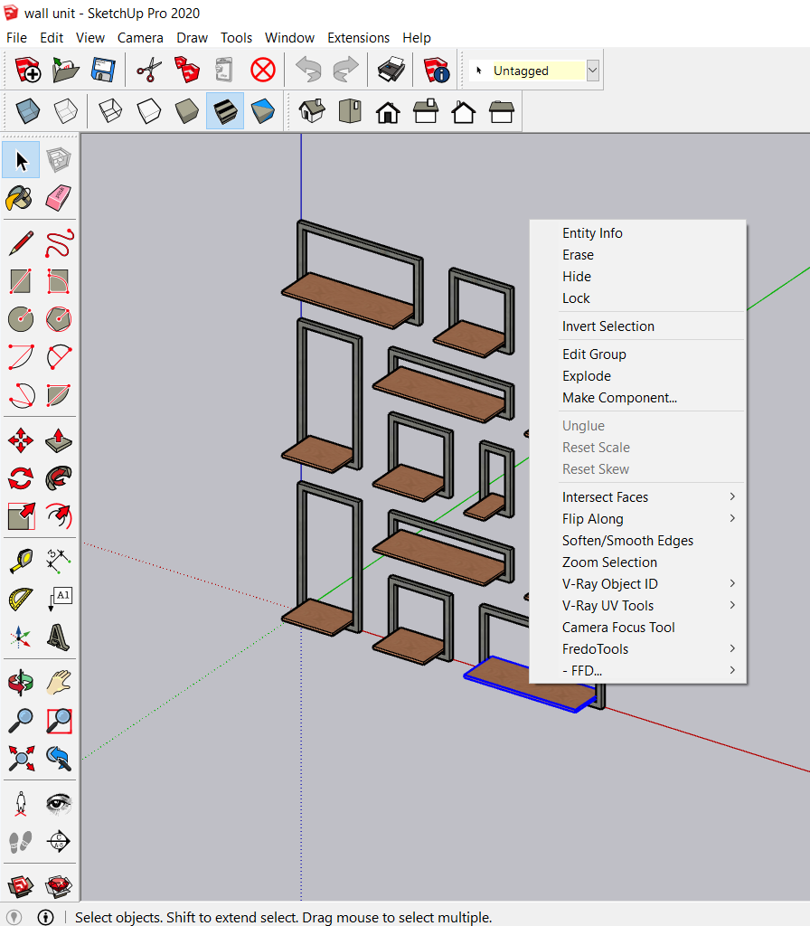 contextual menu in sketchup